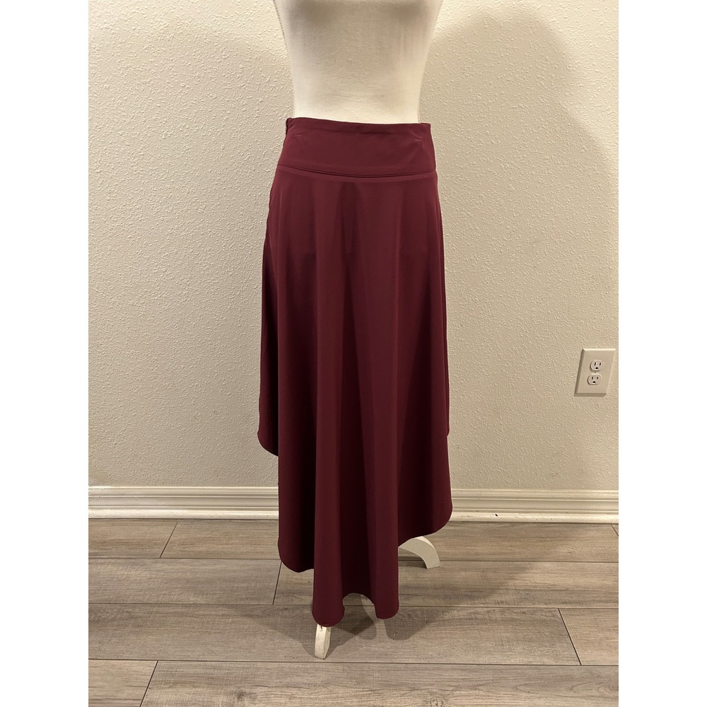 Halara Womens High Waisted Handkerchief Hem Maxi Skirt Burgundy Wine Size Small